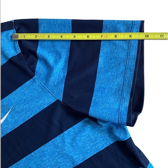 Nike Golf DRI-FIT XL Standard Fit Blue Striped short Sleeve Shirt Blue - Picture 11 of 12